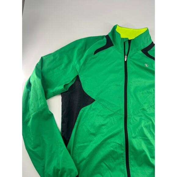 Pearl Izumi Jacket Womens Medium Green Yellow Full Zip Cycling Sportswear Active - Picture 3 of 11